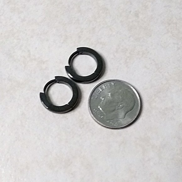 NatureLoversJewelry Other - Unisex Men's or Women's Huggie Hoop Earrings! 304 Stainless Steel Gunmetal Black